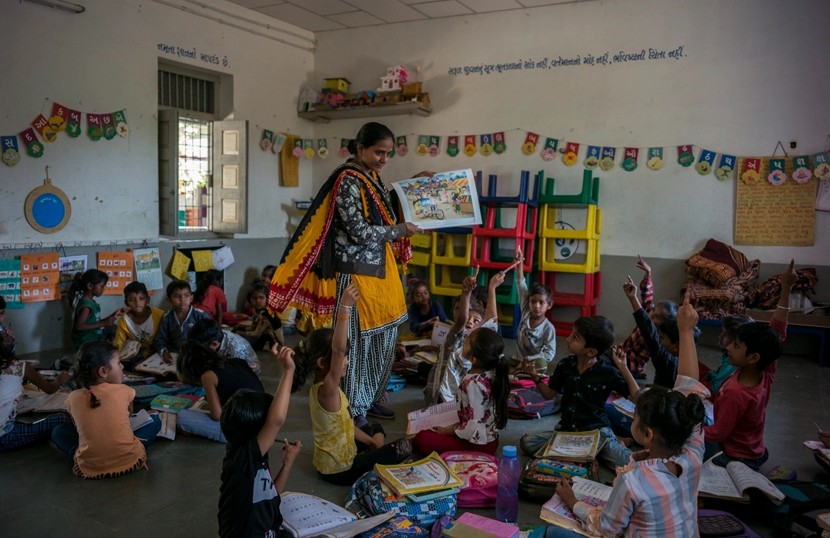 Students learning together in a classroom